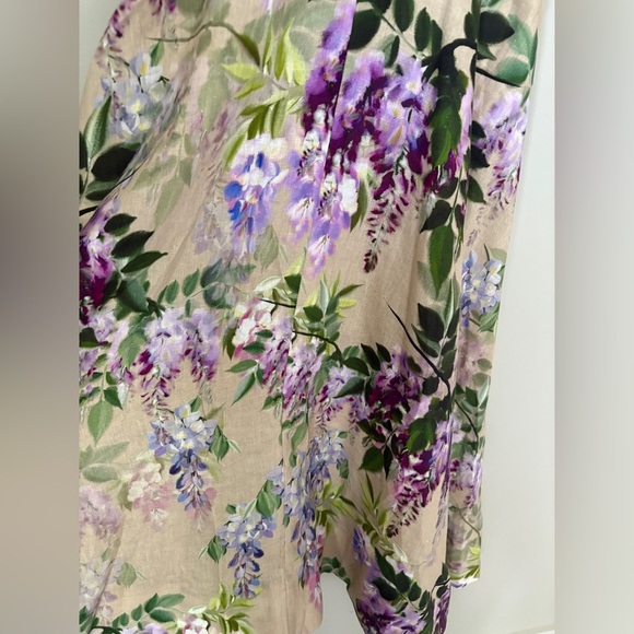 NEW Cara Cara Calypso Belted Midi Dress Wisteria Ginger Root Floral | US 4 UK 8 - Picture 12 of 15